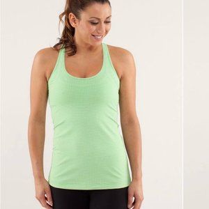 Lululemon Cool Racerback *Gingham Green and White Frond sz 2 EUC